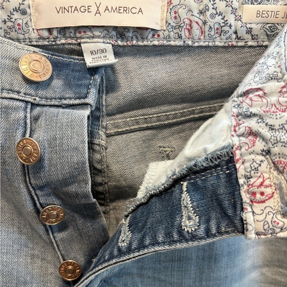 Vintage America Womens Gratia Bestie Boyfriend Fit Mid-Rise Jeans Size 10 - Picture 4 of 9